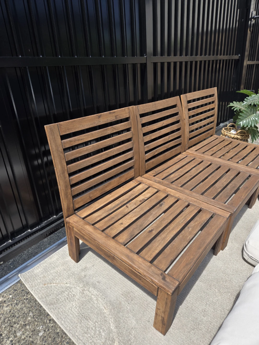 Newly sanded stained ikea applaro lounge chairs w cushions - photo 4