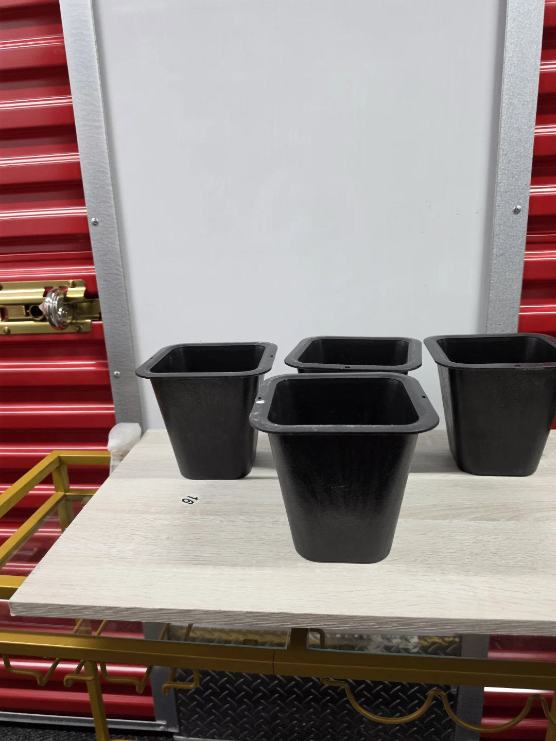 Set of 4 Black Square Plant Pots - photo 2