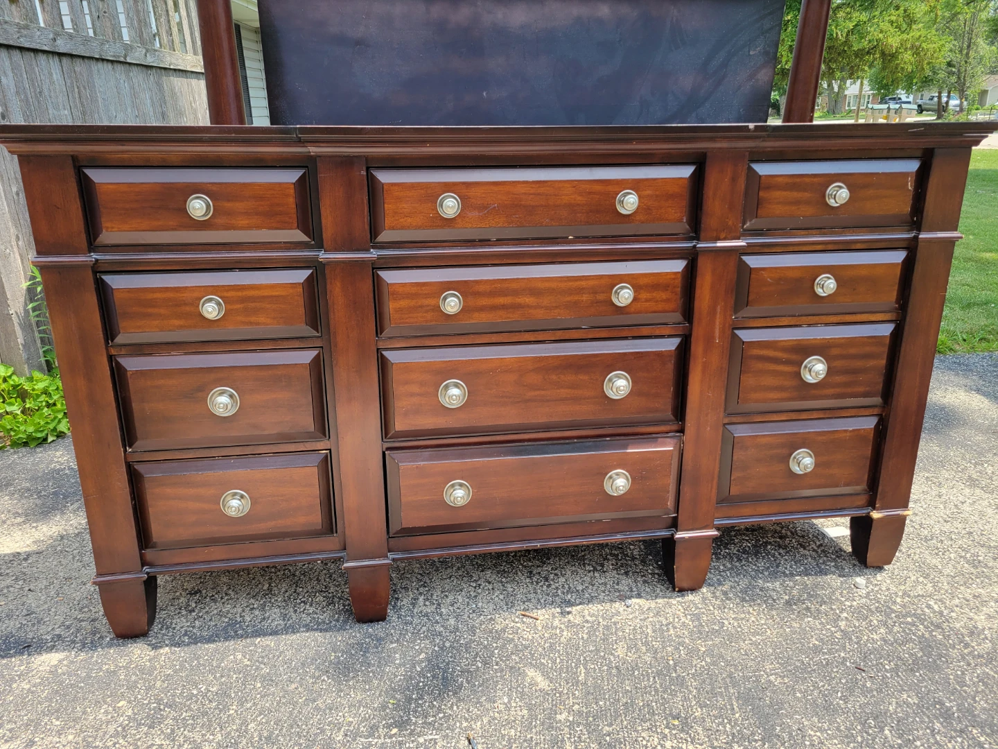 Dark Wood Bedroom Set - Dresser, Cabinet, Headboard - photo 3