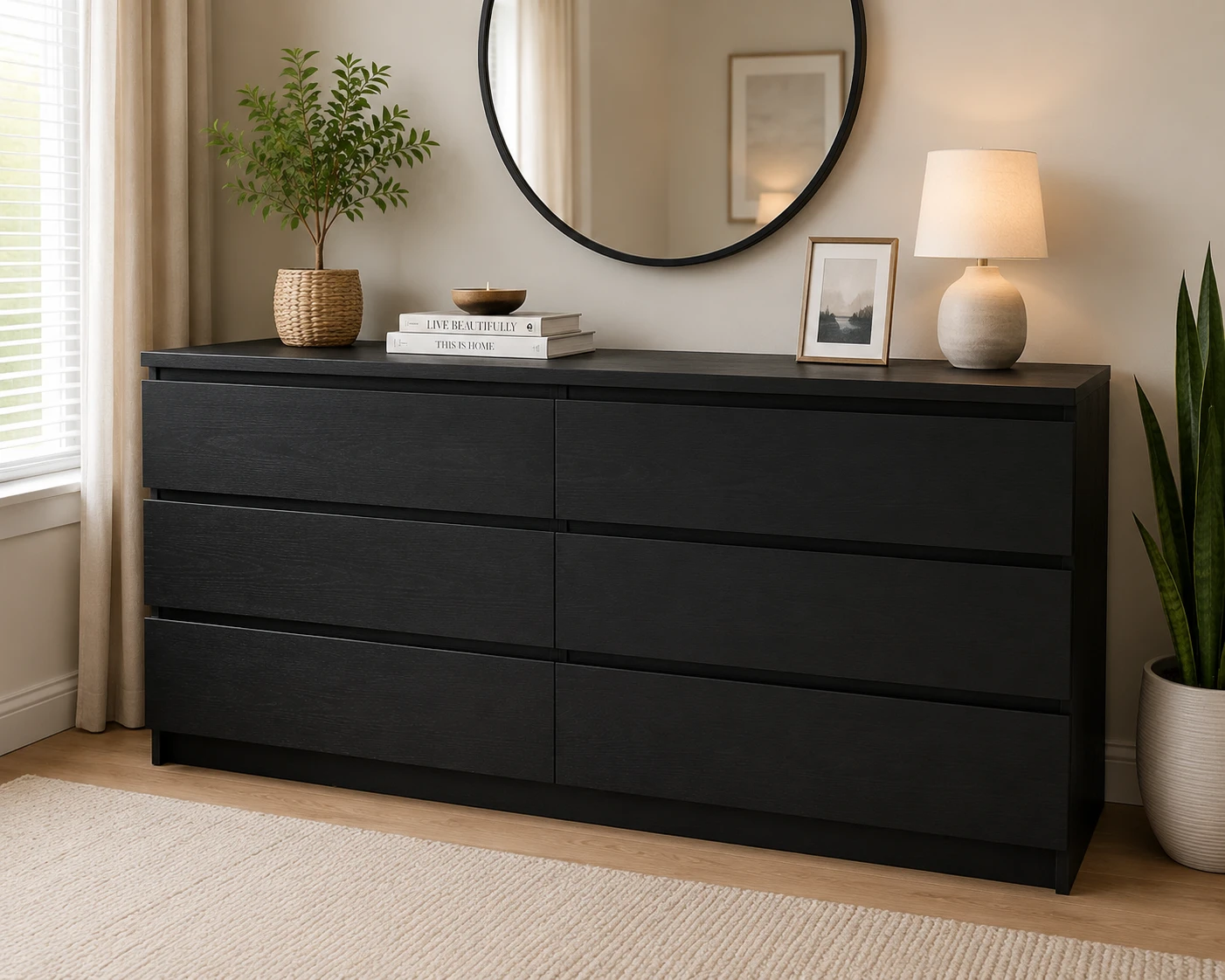 Black 6-Drawer Dresser