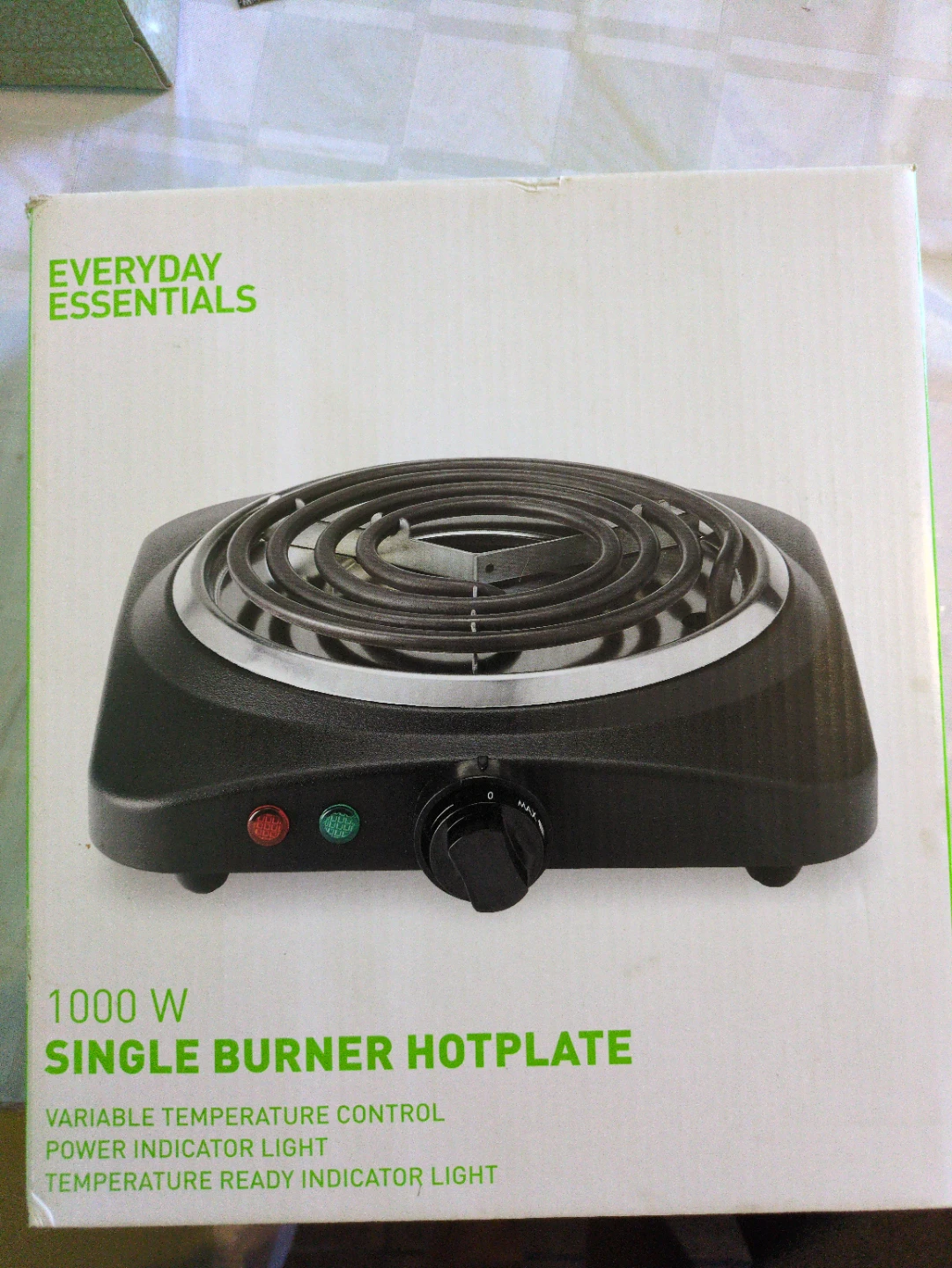 EVERYDAY ESSENTIALS 1000 W Single Burner Hotplate