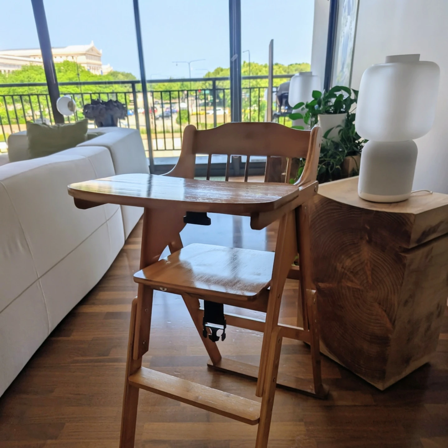 Weiketery Amish Solid Wood Folding Baby High Chair
