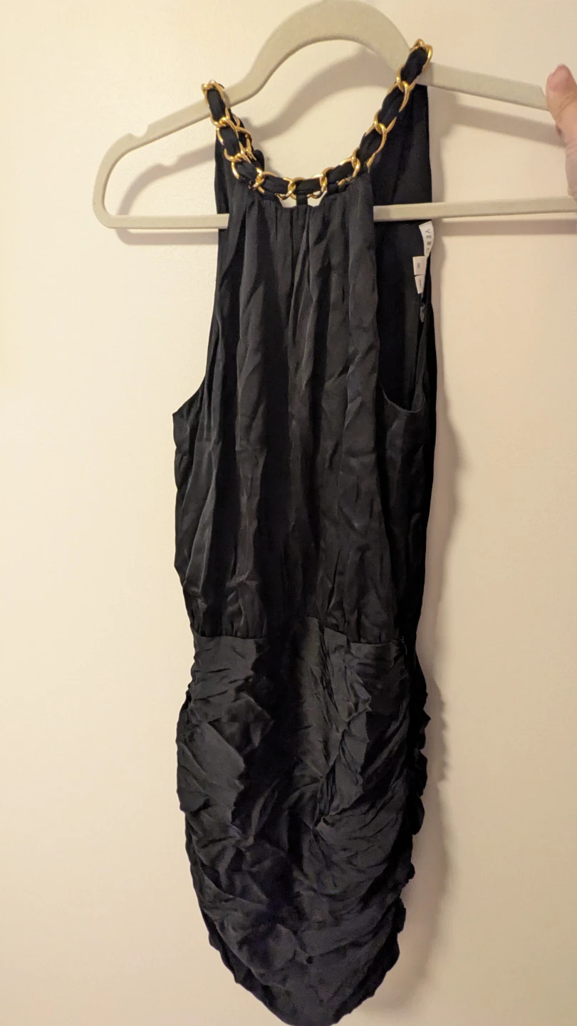 Veronica Beard Black Halter Chain Neck Mini Dress - photo 3