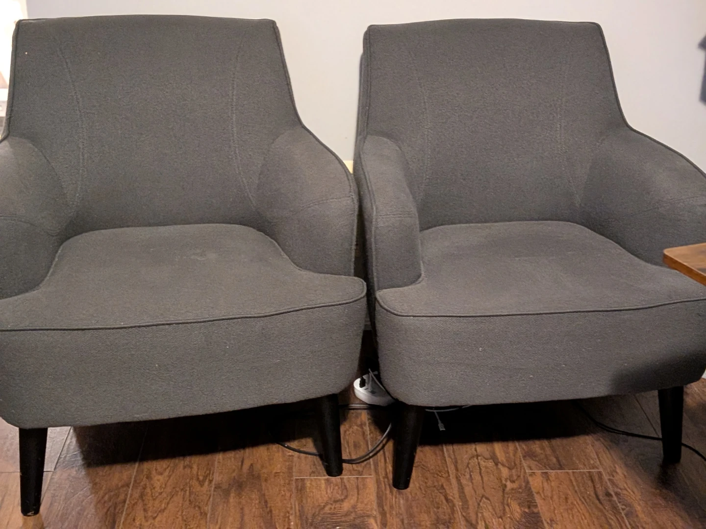 Dark Grey Accent Chairs x2
