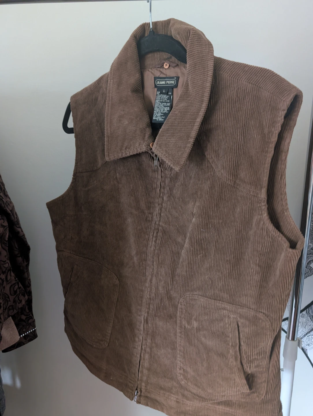 Jeanne Pierre Corduroy Vest - Brown - Size L