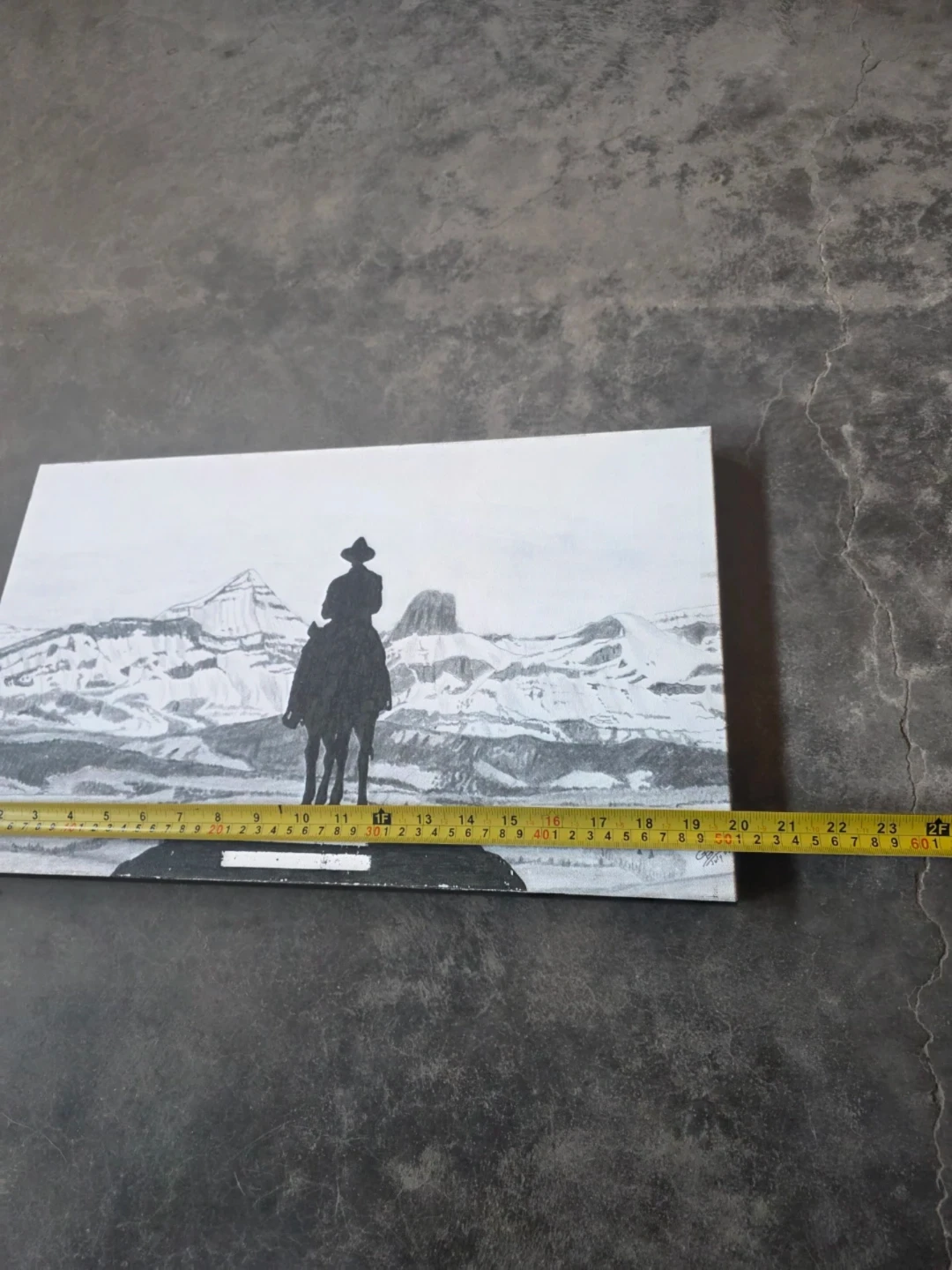 Cowboy on Horseback Painting - photo 3