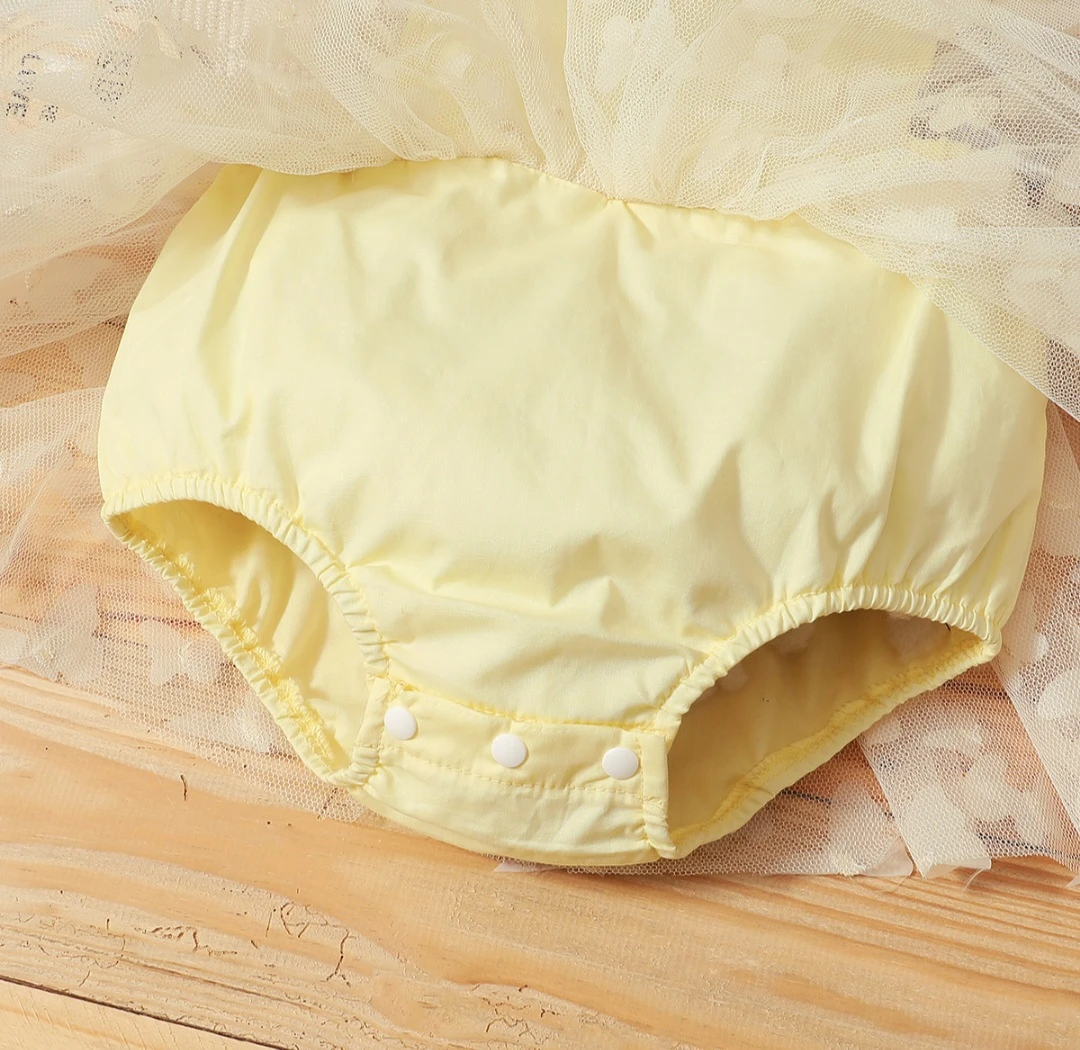 Baby Girl Yellow Butterfly Romper Dress - photo 3