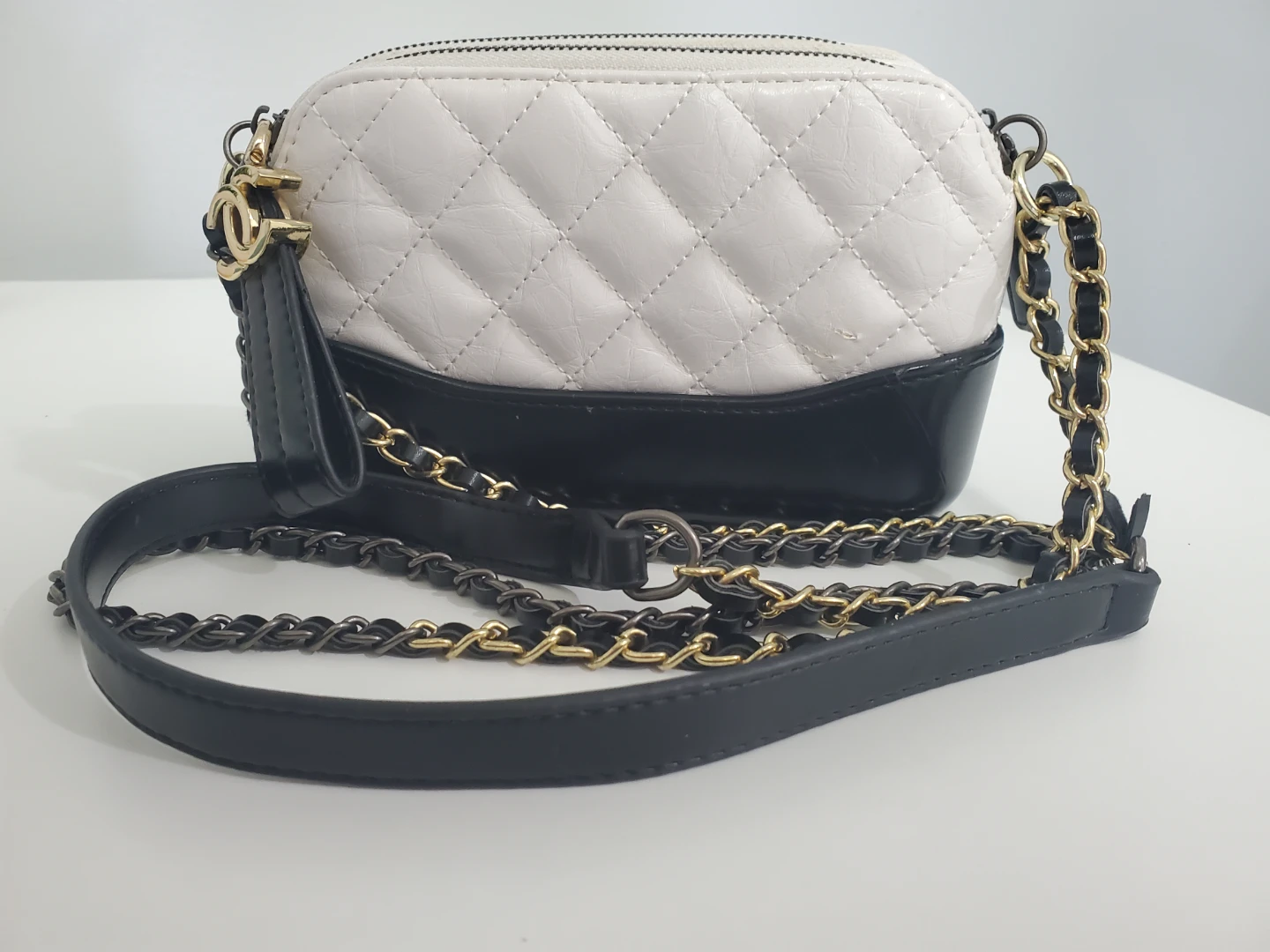 Chanel Quilted Crossbody Bag - White and Black - photo 2