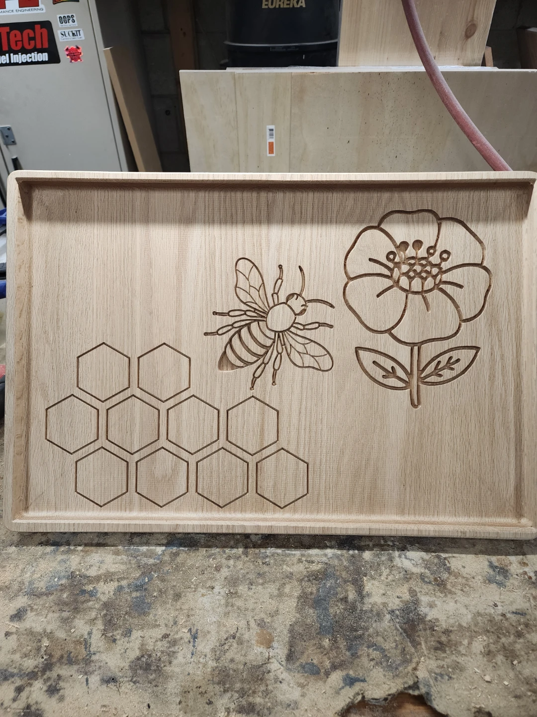 Charcuterie Serving Tray with Bee and Flower Design