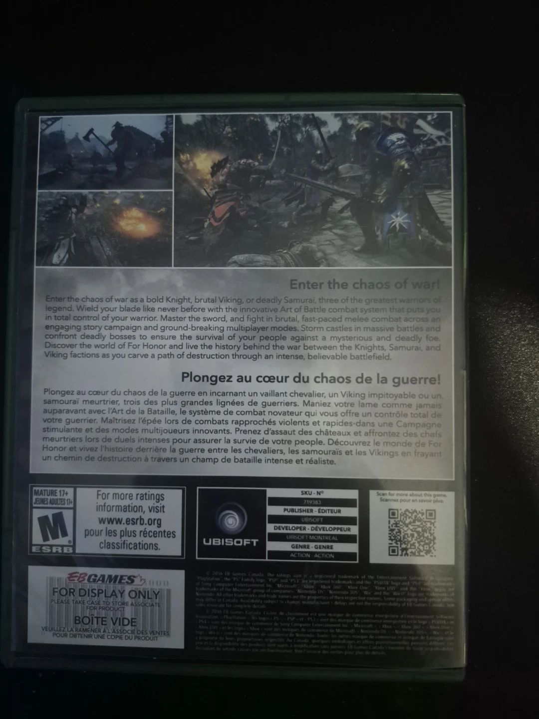 For Honor Xbox One Video Game - photo 2