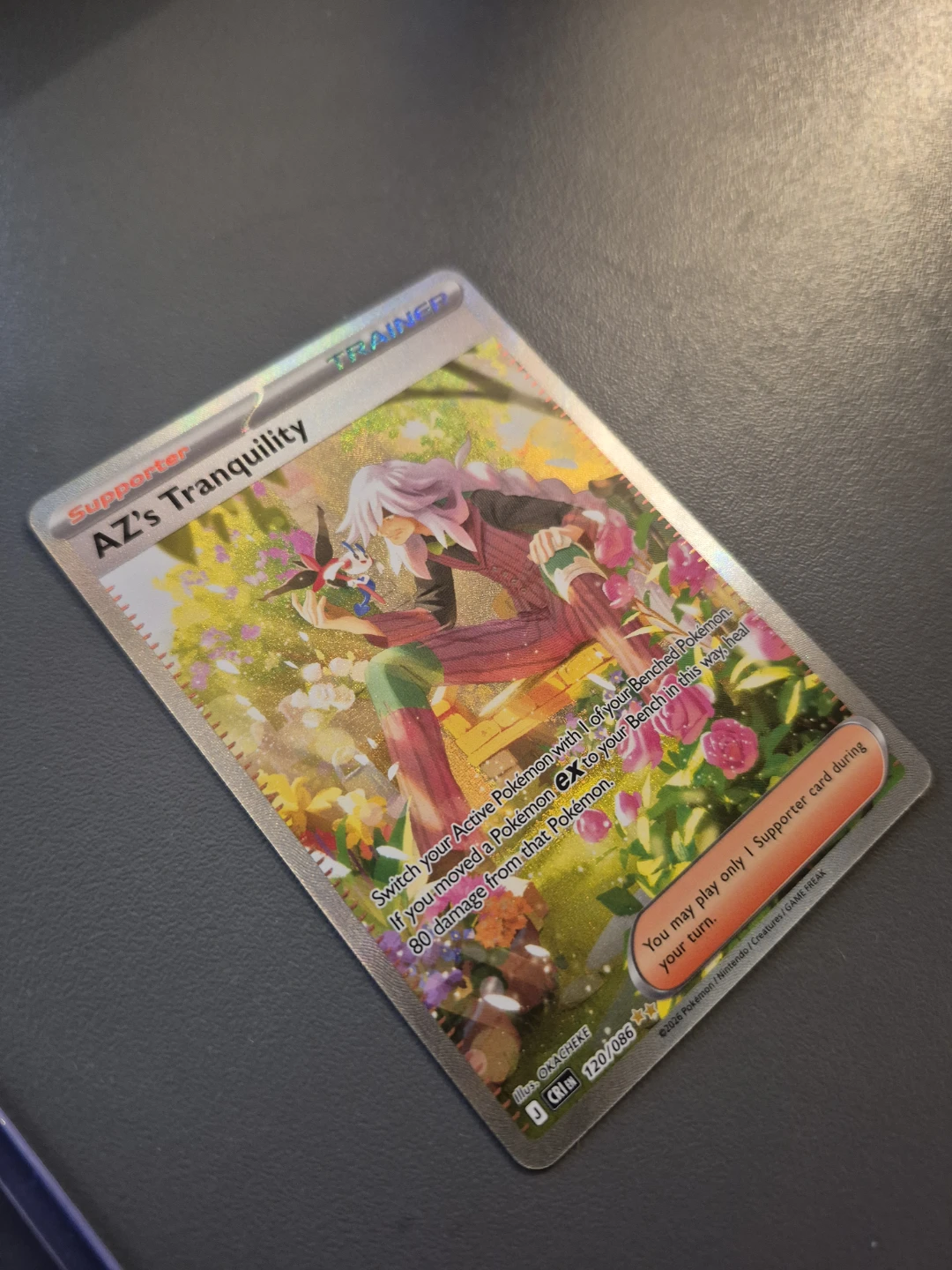 Pokémon AZ's Tranquility Trainer Card from Chaos rising