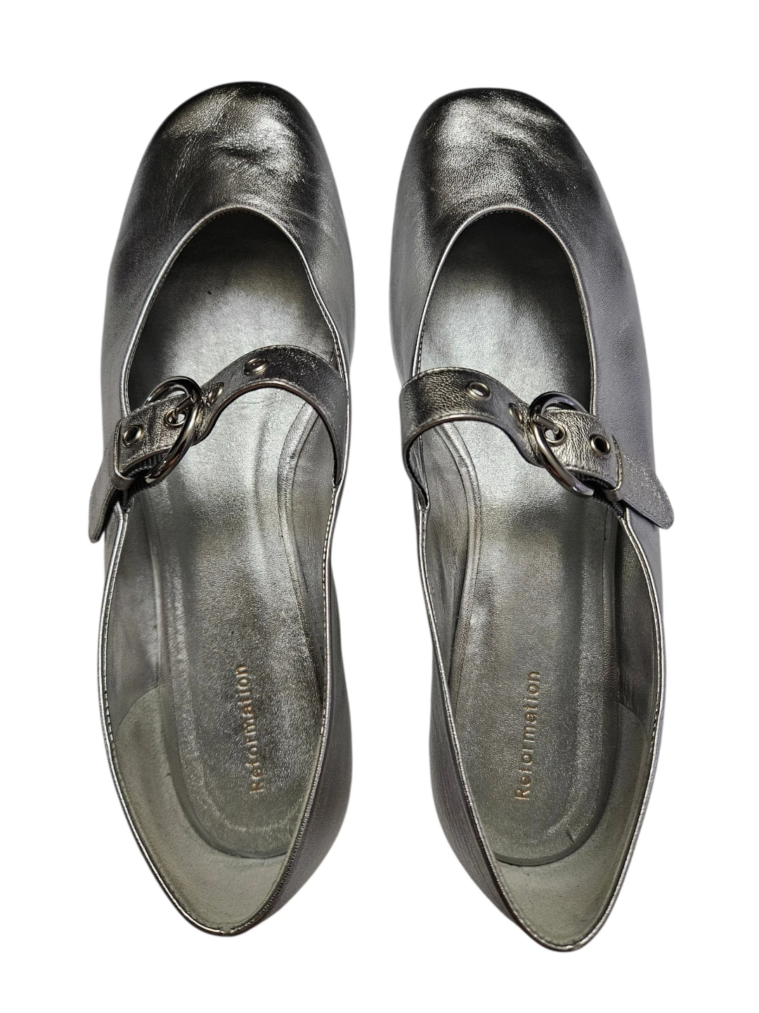 Reformation Silver Bethany Ballet Flats