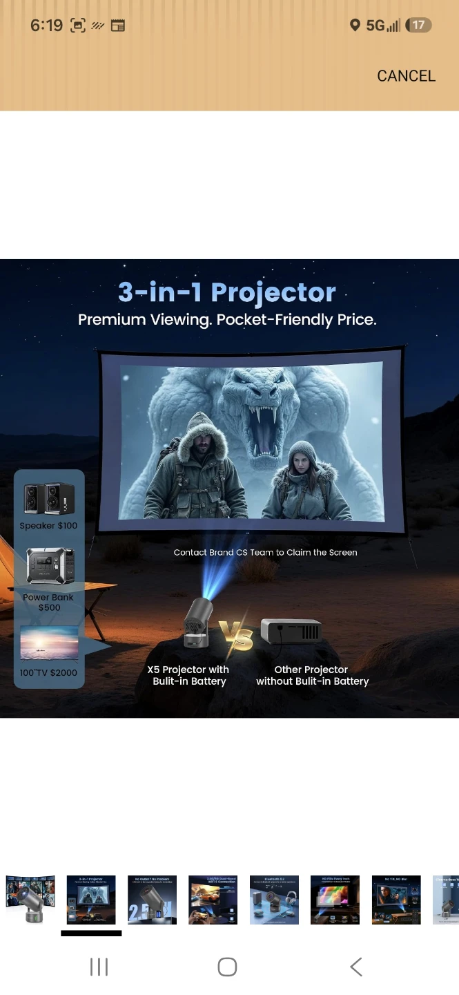 Tecaki 1080p Projector with Bluetooth 5.2 - photo 2