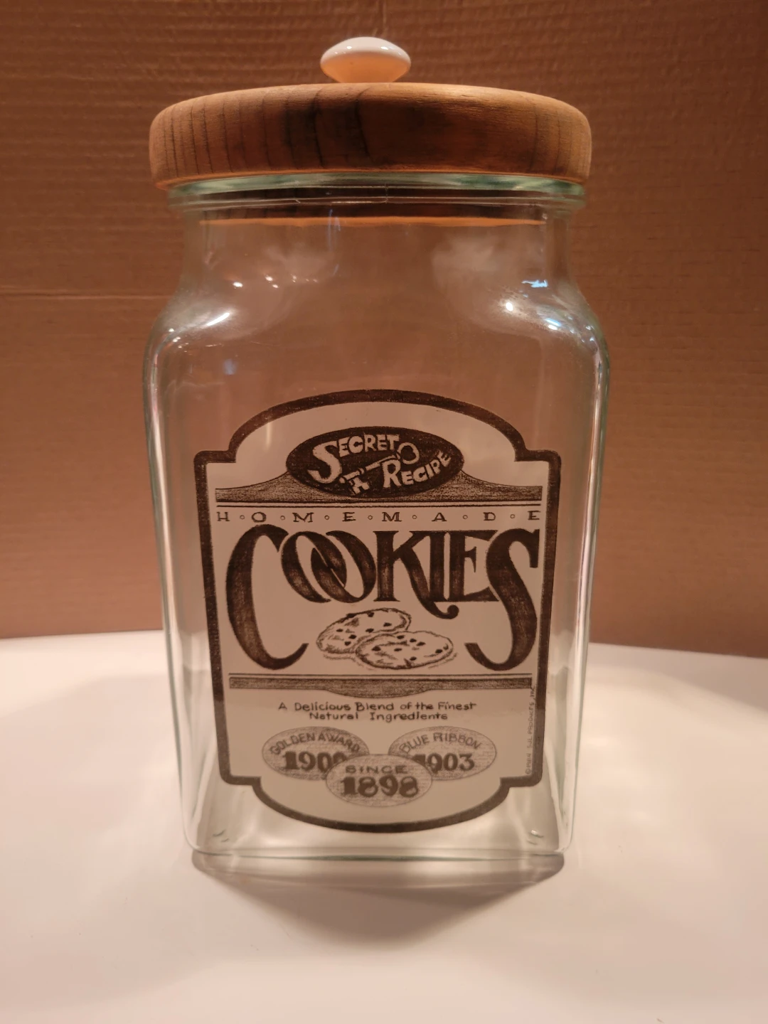 Secret Recipe Homemade Cookies Glass Jar
