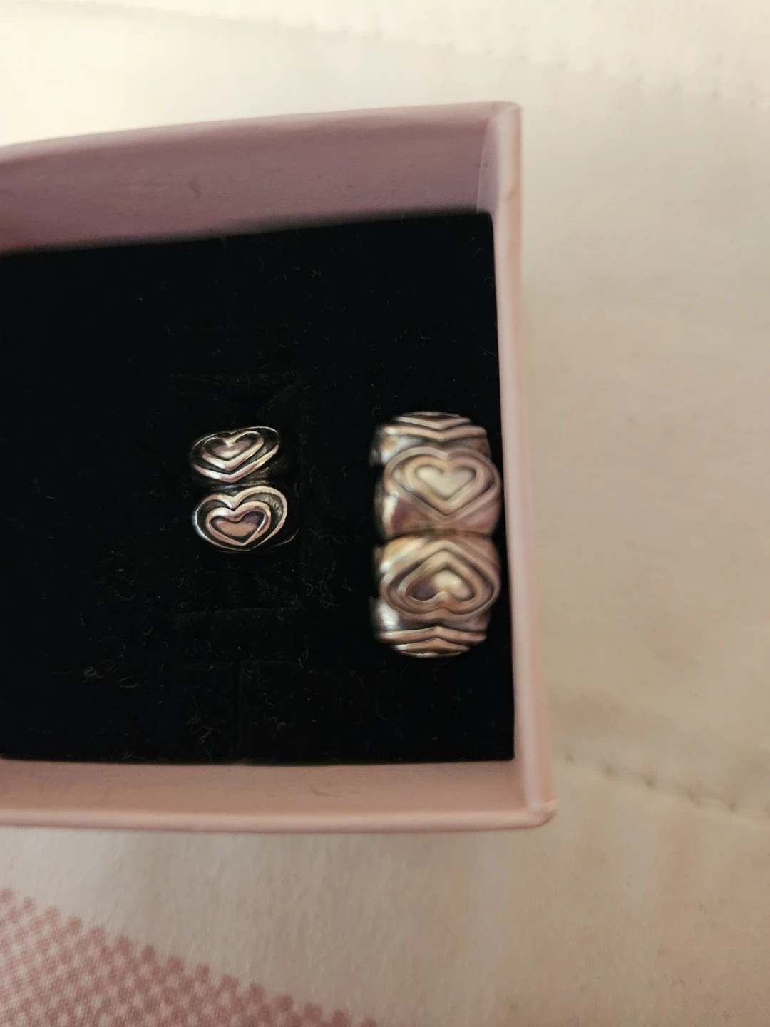Pandora Silver Heart Clips