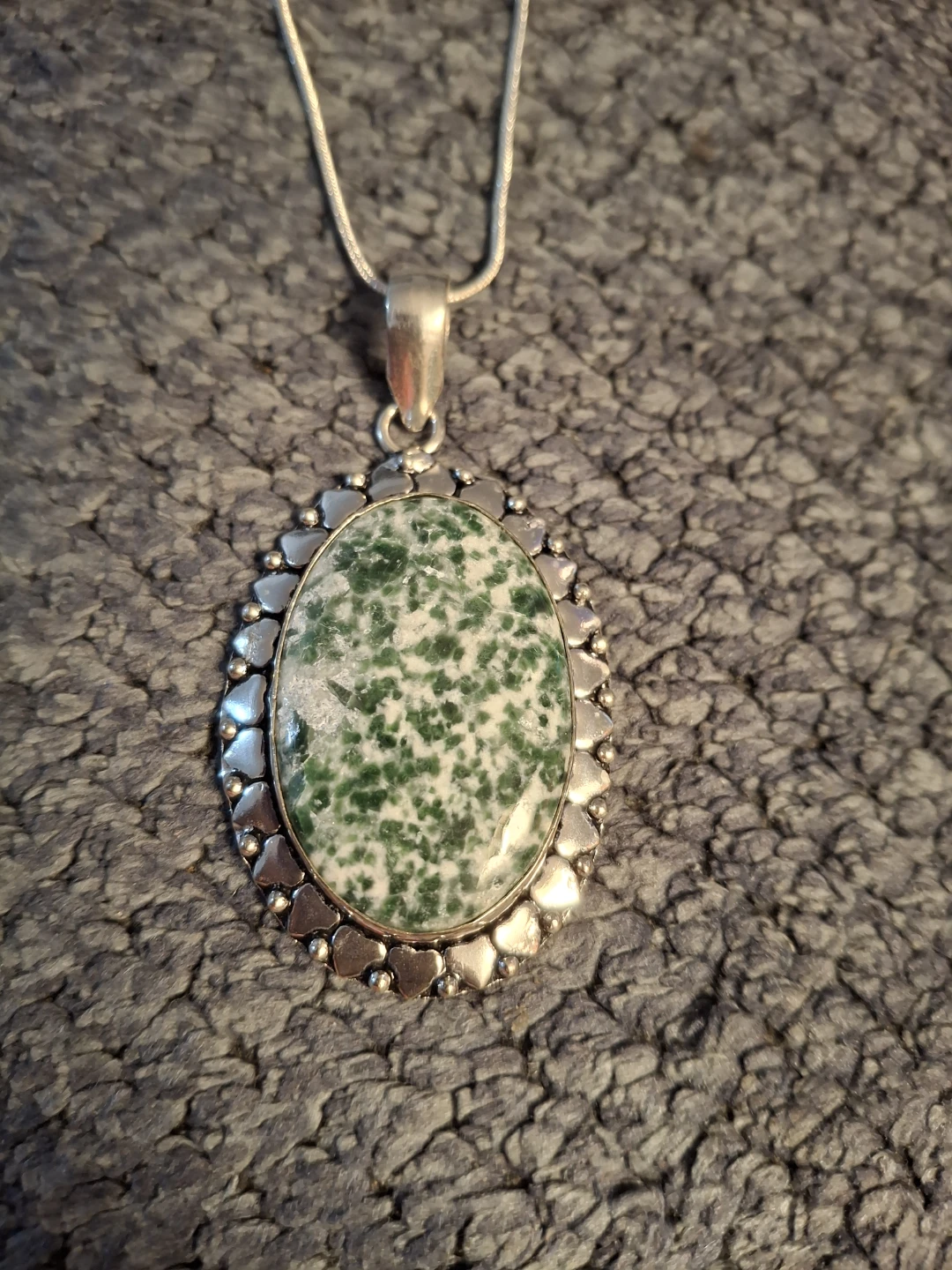 Sterling Silver Green Apatite Necklace