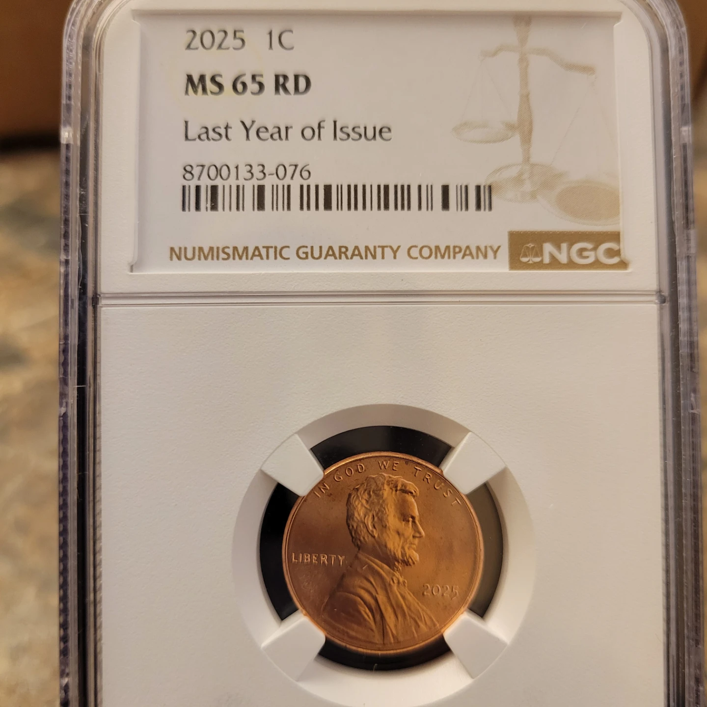 2025 Lincoln Cent Penny NGC MS 65 RD Last Year of Issue - photo 2