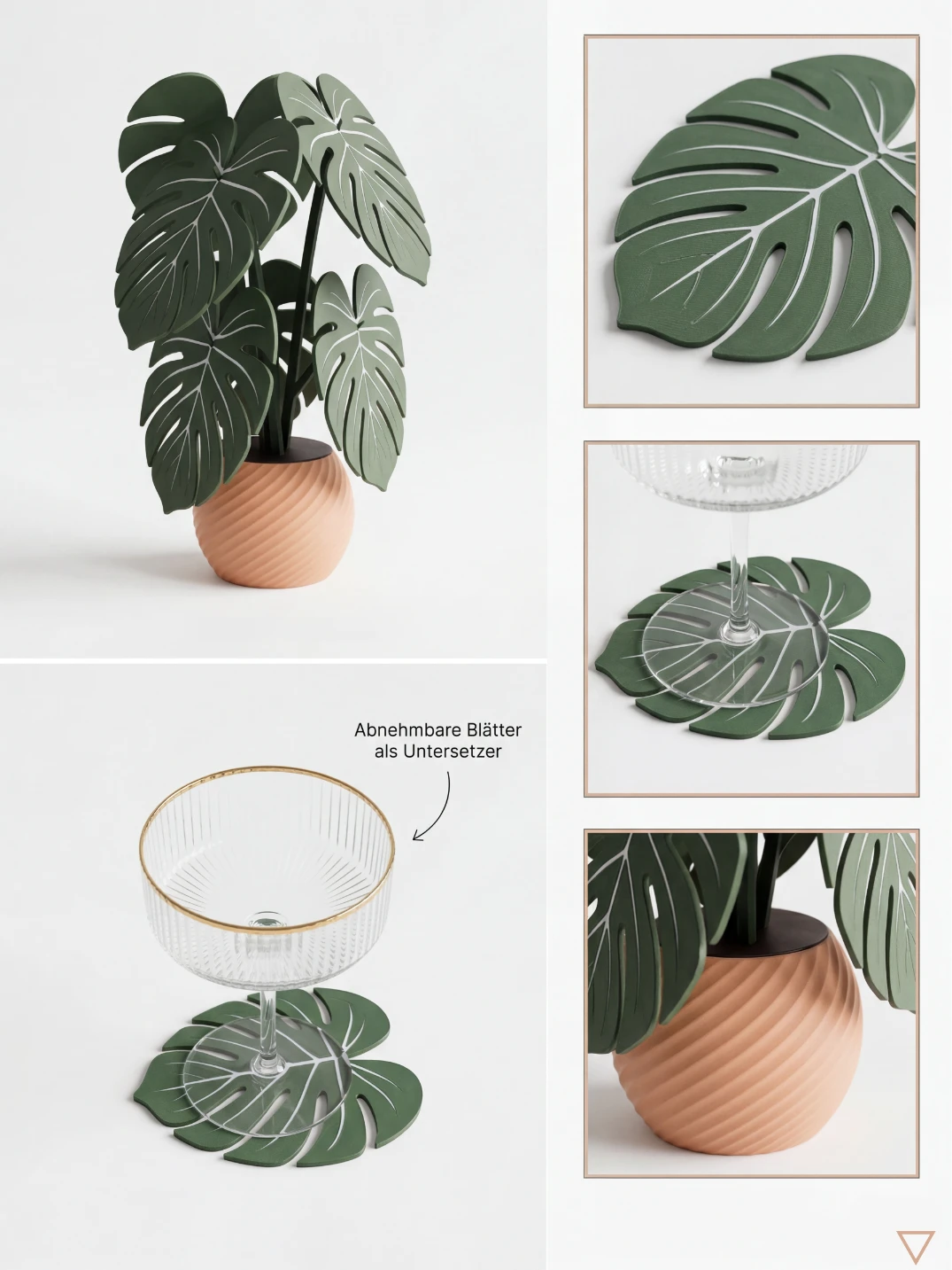 Monstera Leaf Coasters Set