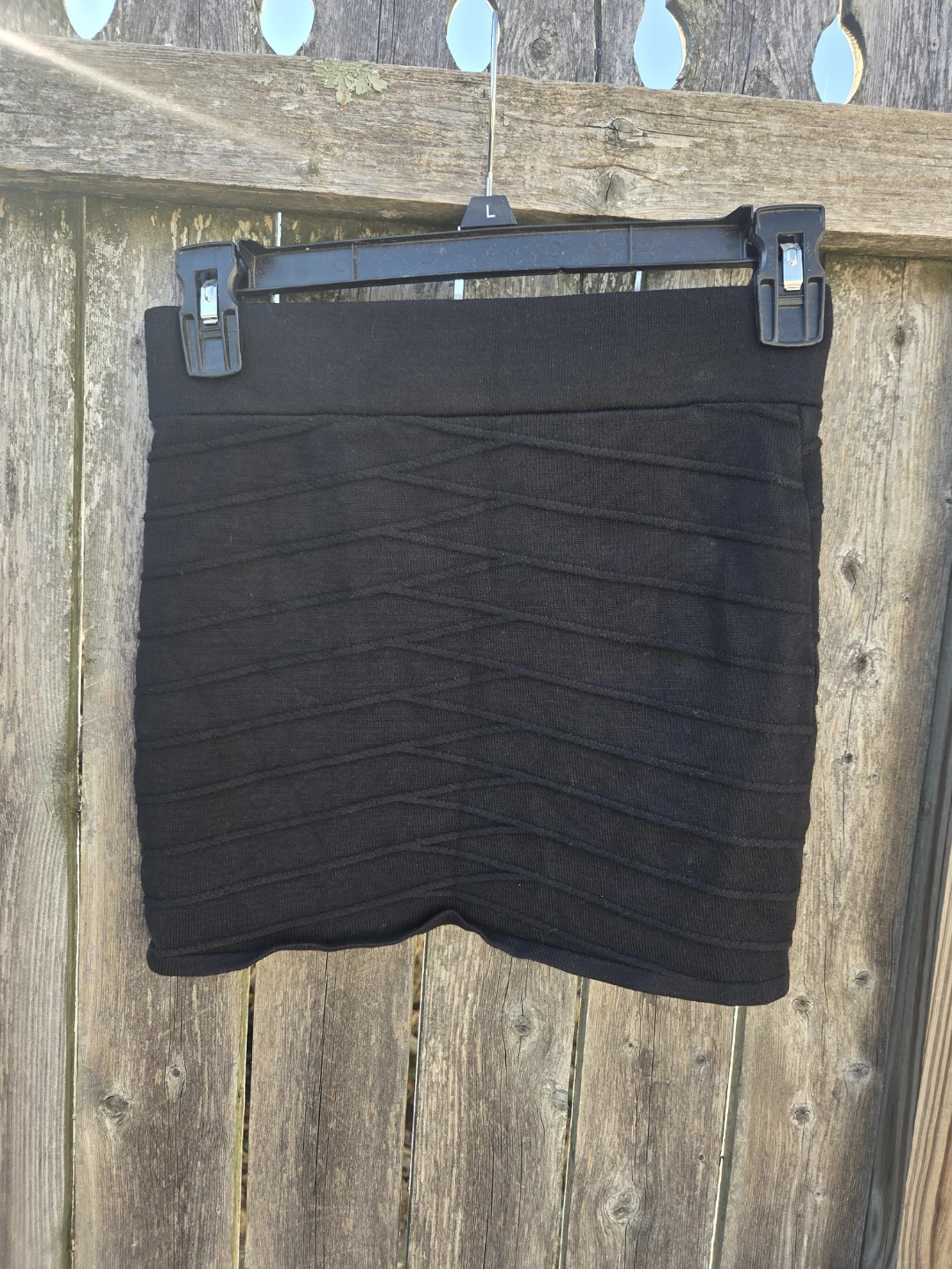 Black Bandage Knit Mini Skirt