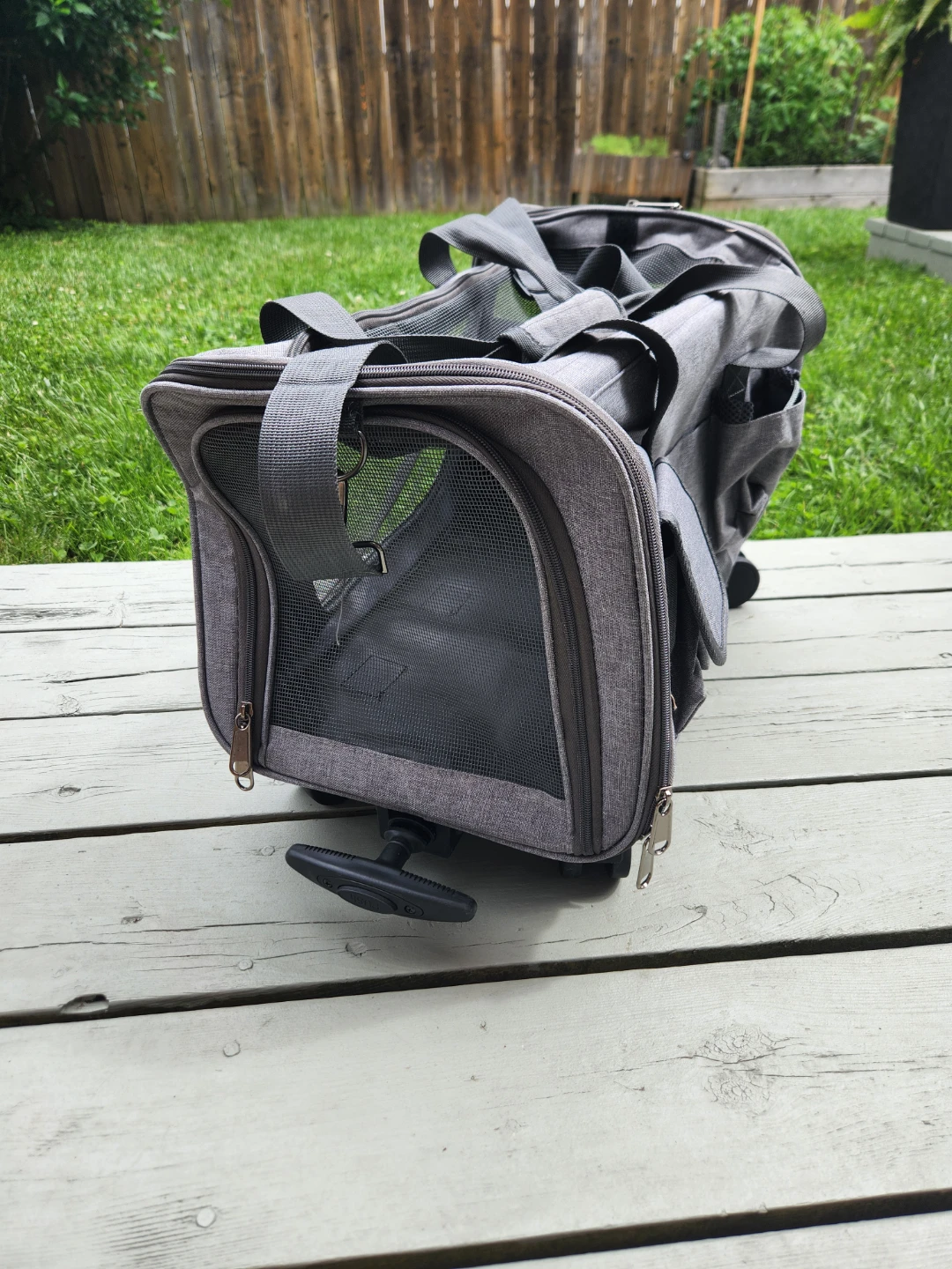 Grey Rolling Pet Carrier