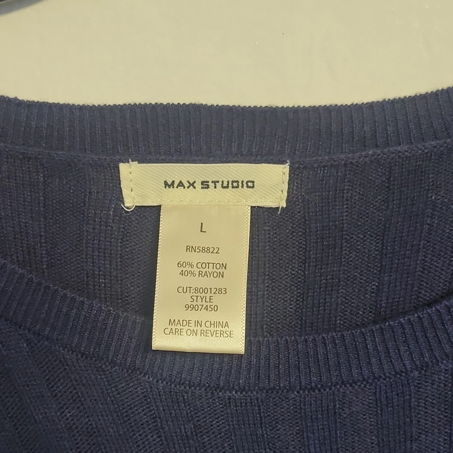 Max Studio Navy Ribbed Knit Midi Dress - photo 4