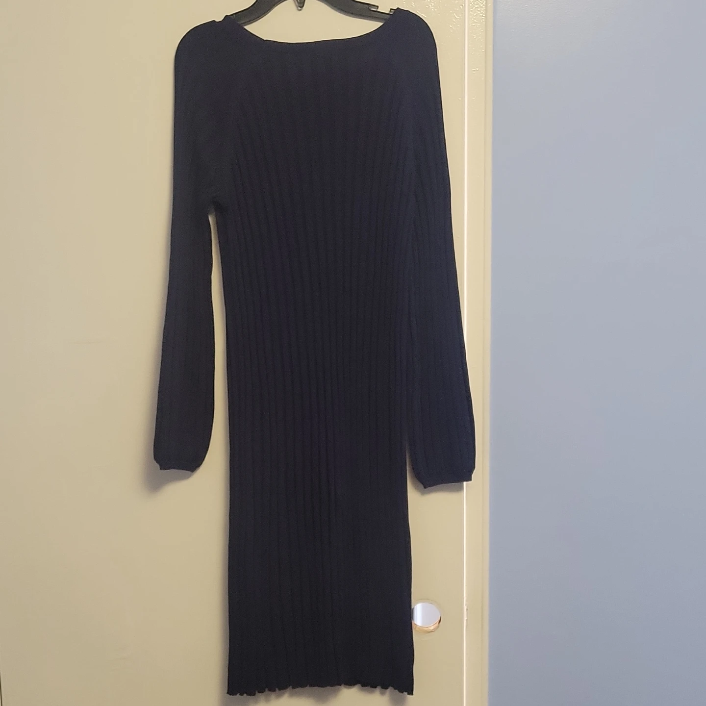 Max Studio Navy Ribbed Knit Midi Dress - photo 5