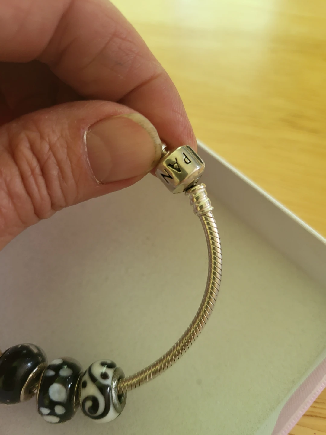 Pandora Sterling Silver Snake Chain Bracelet with Charms - photo 2