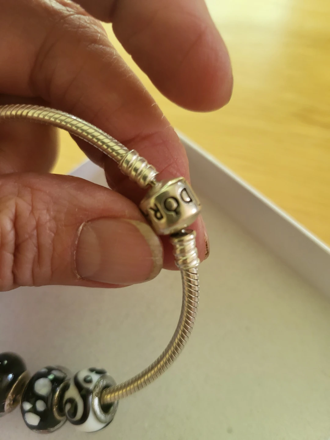 Pandora Sterling Silver Snake Chain Bracelet with Charms - photo 3