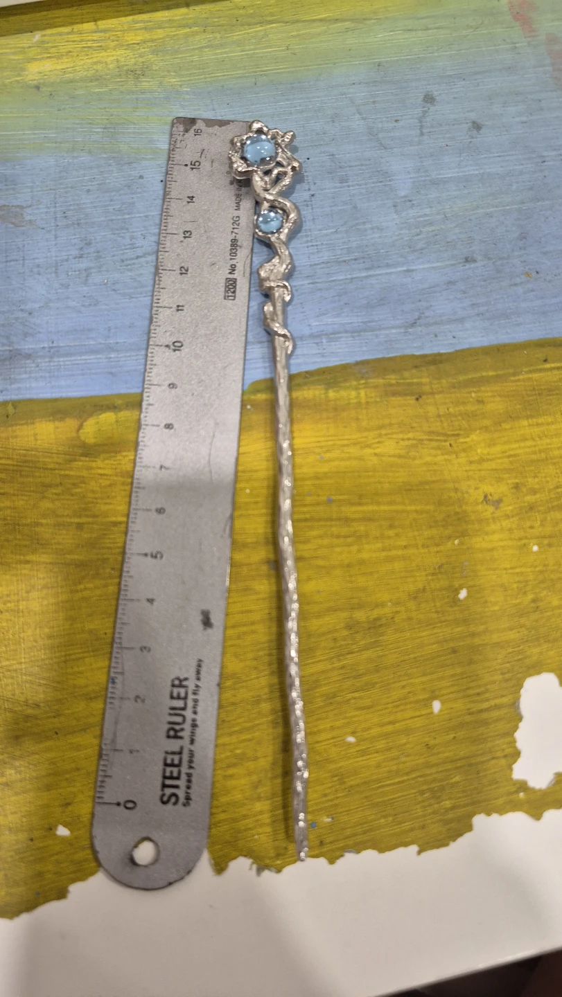 Blue pearl drop hair stick - photo 2