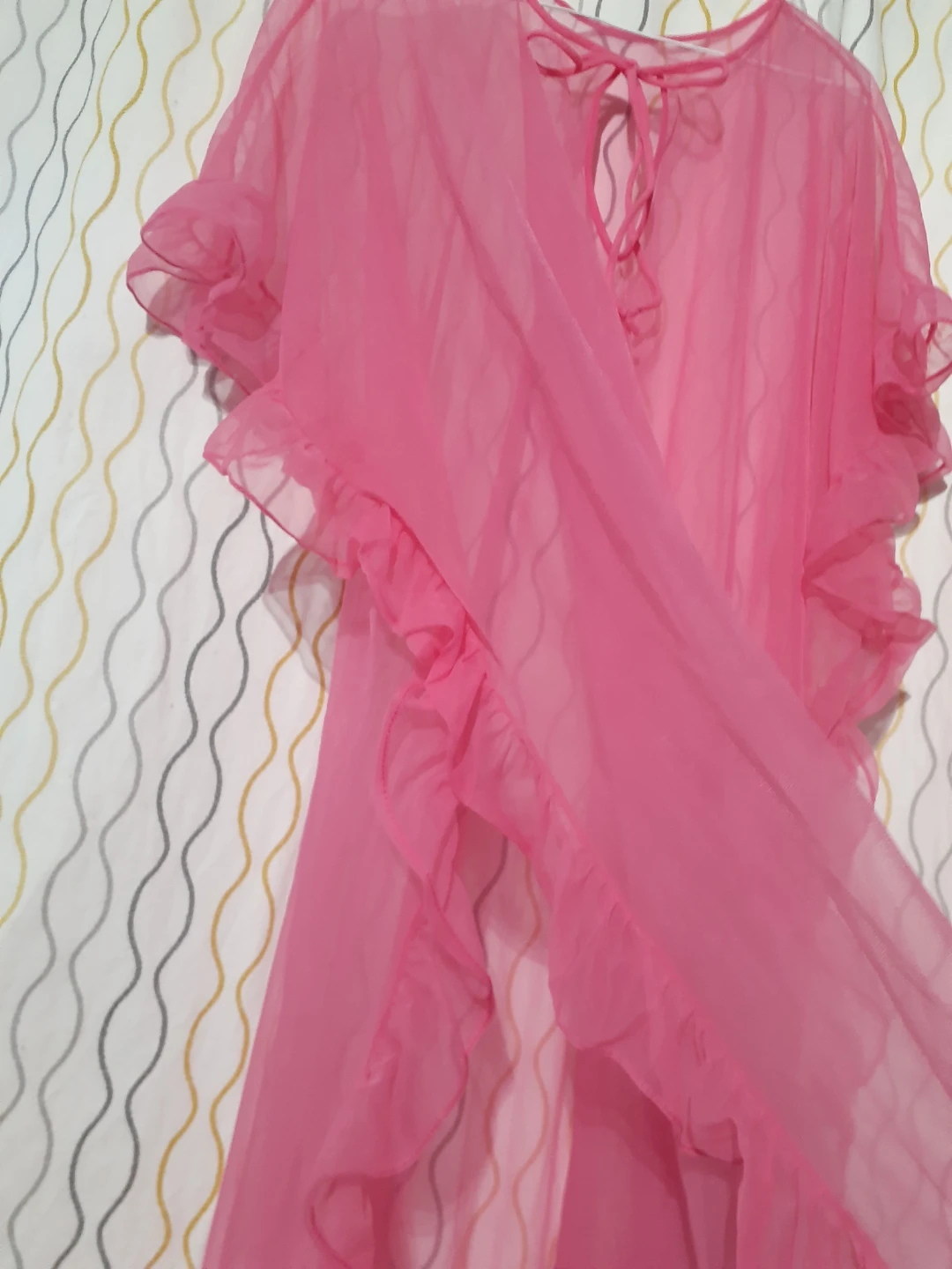 Pink Sheer Ruffled Nightgown