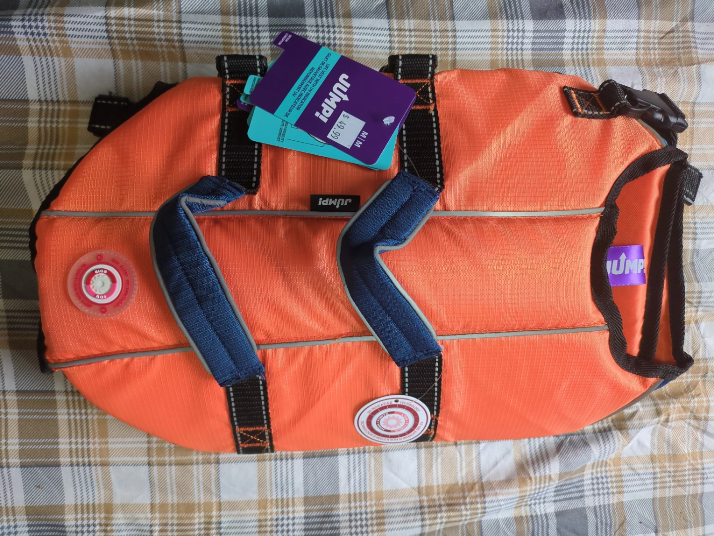 Jump! Medium adjustable orange Dog life vest /  life jacket - photo 2