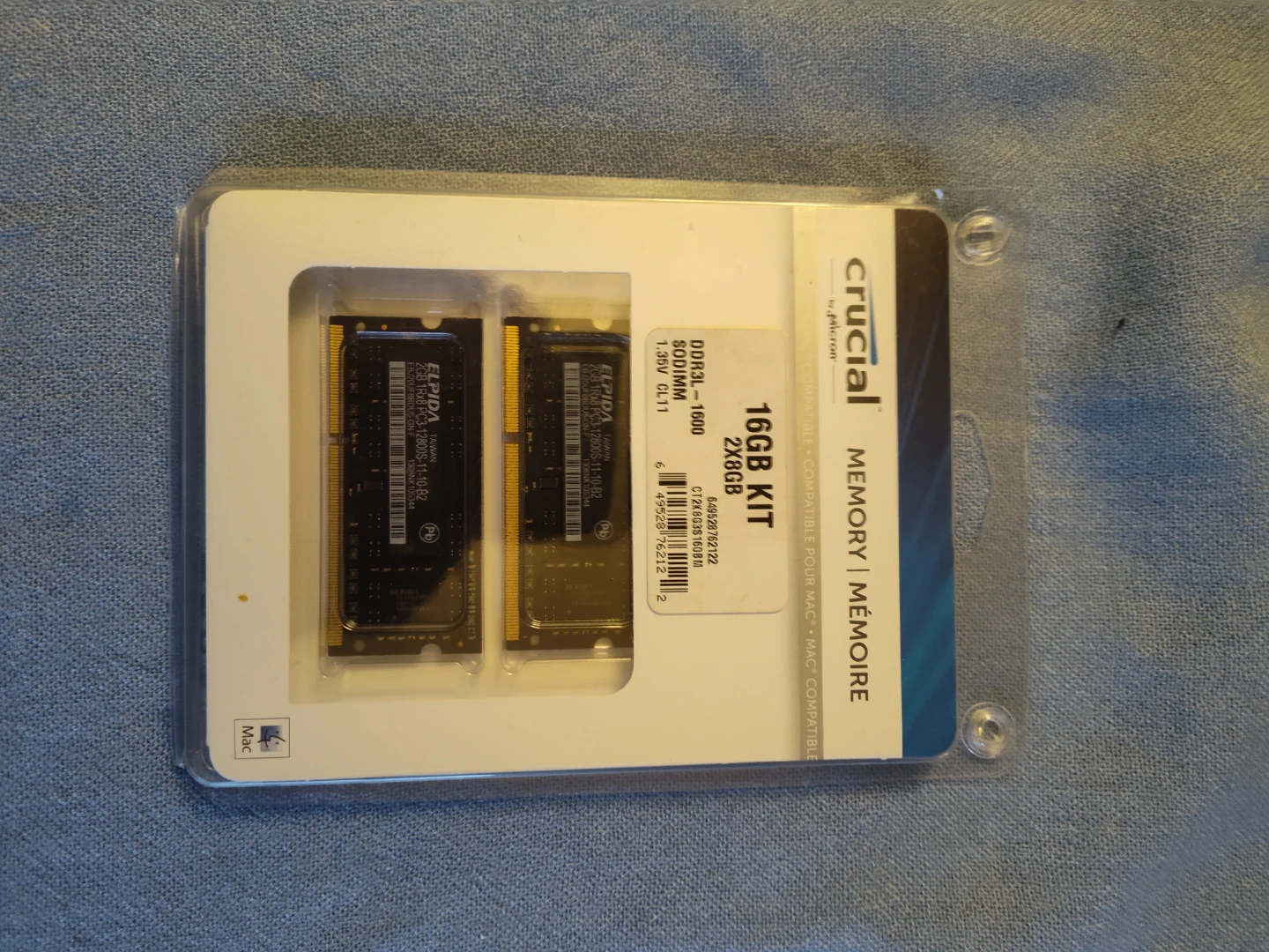 Crucial 16GB (2x8GB) DDR3L-1600MHz SODIMM Memory Kit for Mac