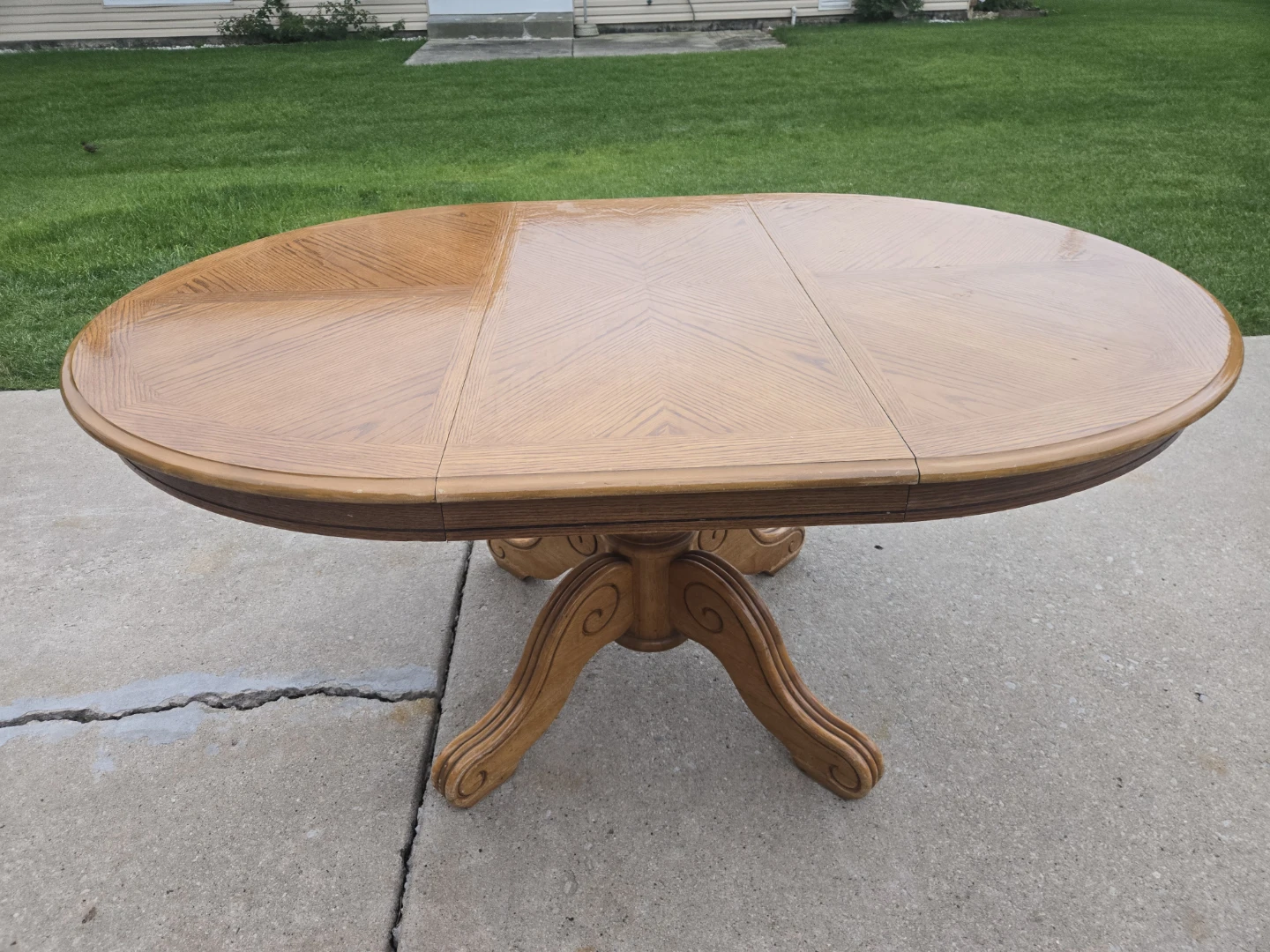 Solid Oak Pedestal Dining Table - photo 3