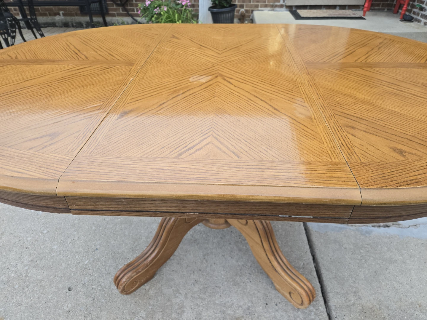 Solid Oak Pedestal Dining Table - photo 4