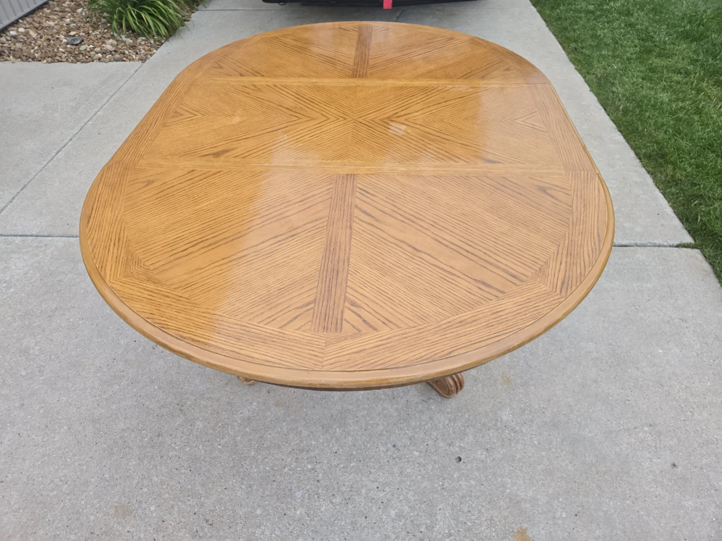 Solid Oak Pedestal Dining Table - photo 5
