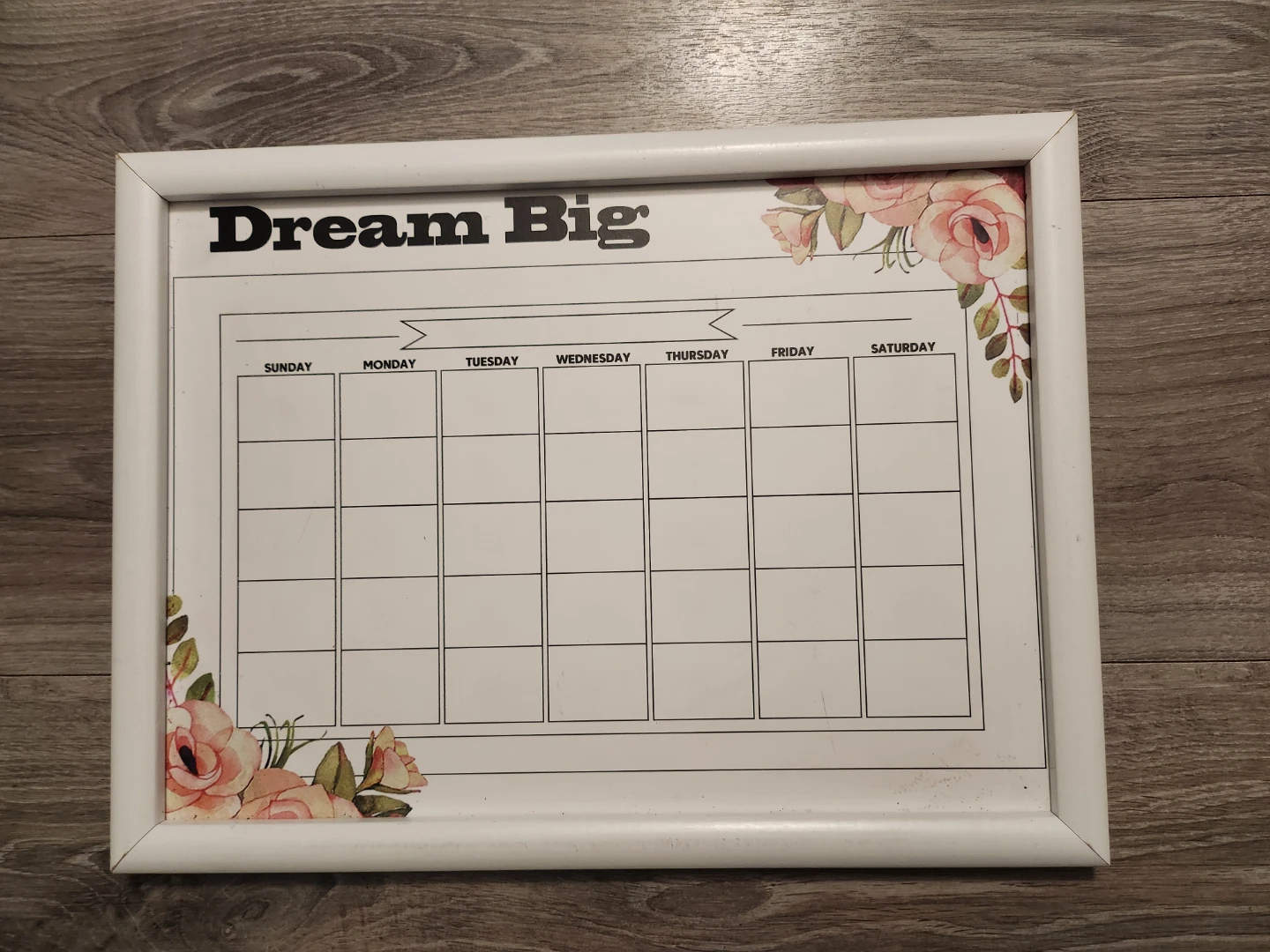 Dream Big Framed Monthly Calendar
