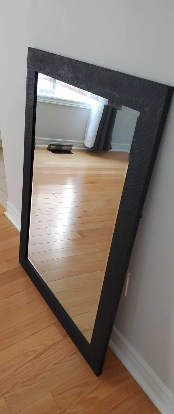 Textured Black Framed Mirror