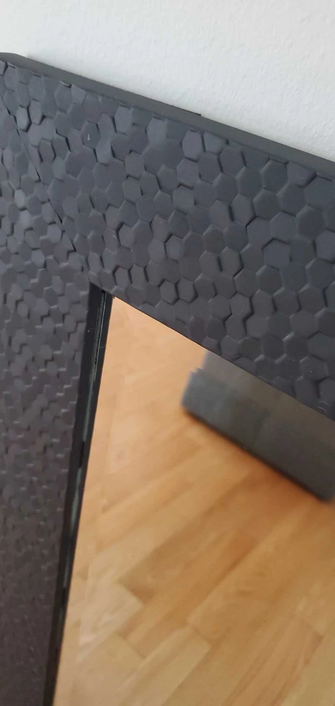 Textured Black Framed Mirror - photo 2