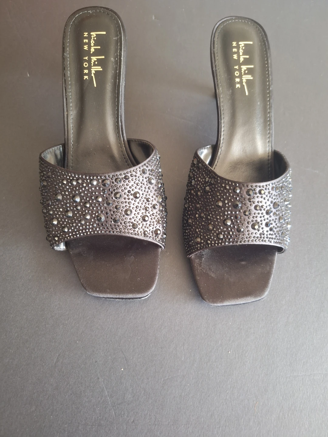 Nicole Miller New York Black Embellished Heels Size 10 - photo 2