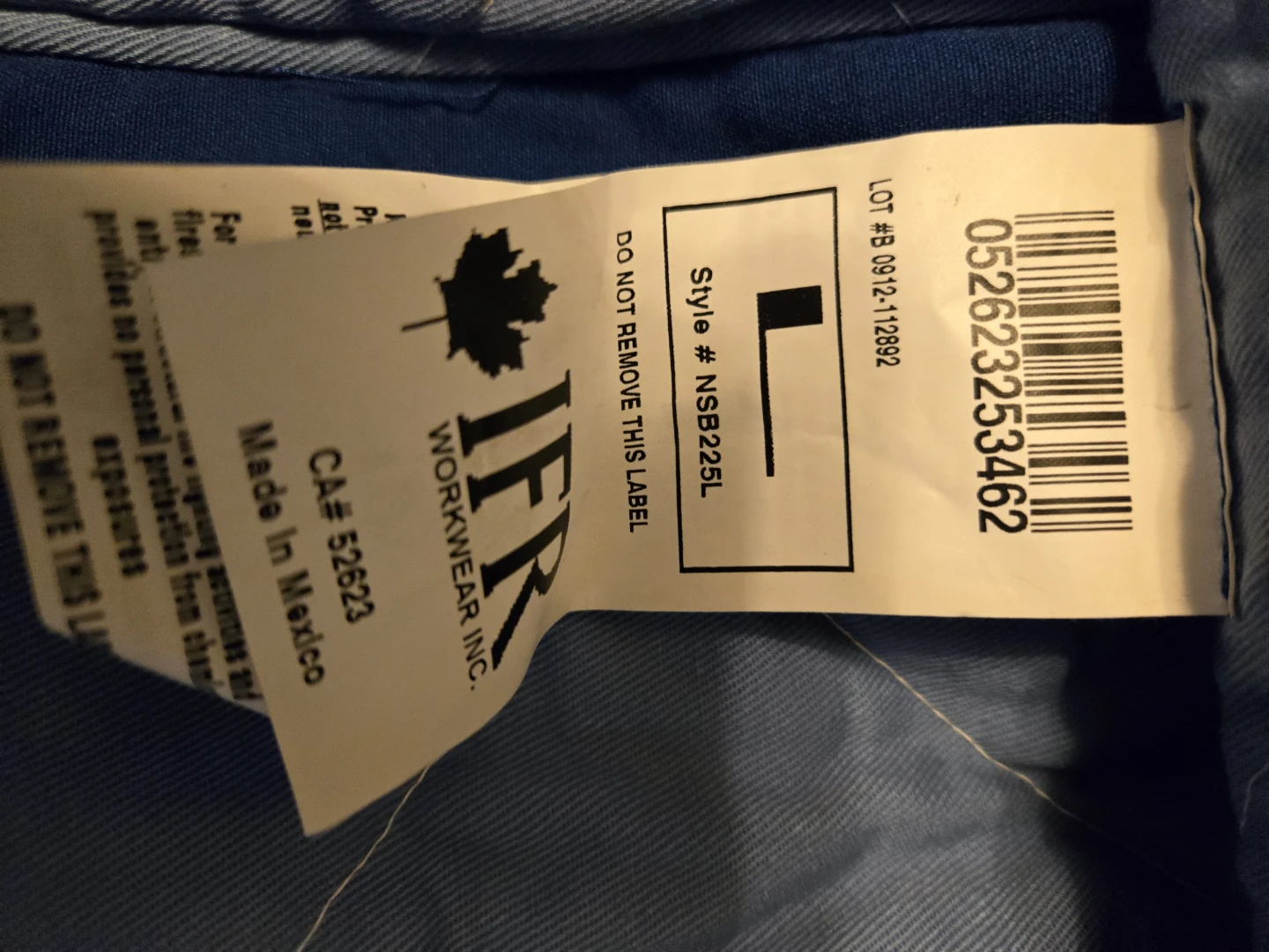 IFR Workwear Inc. Blue Overalls Size L - photo 2