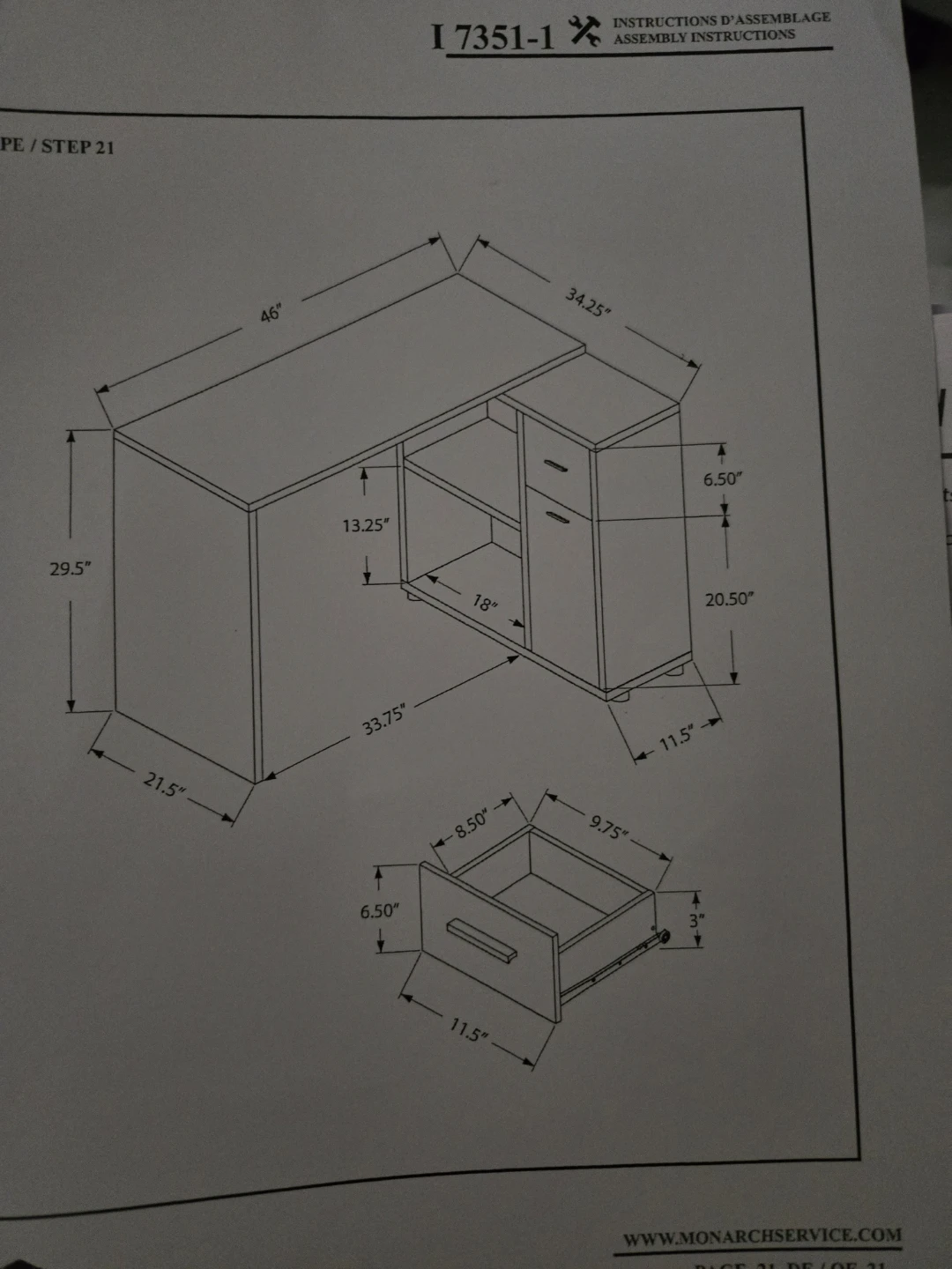 Desk with storage - Pickup only - photo 5
