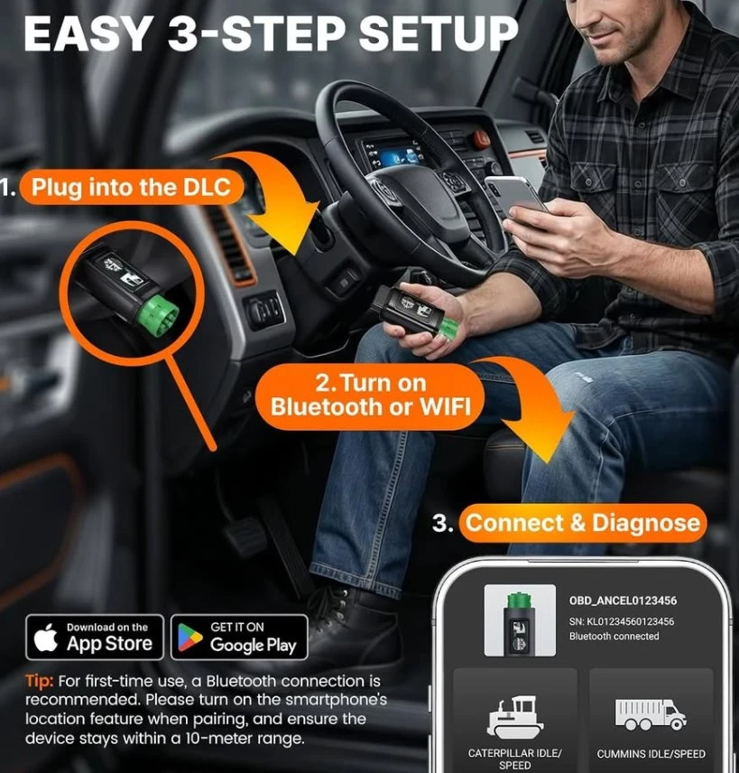 ANCEL HD200 Heavy Duty Truck OBDD & OBD2 Scanner - photo 3