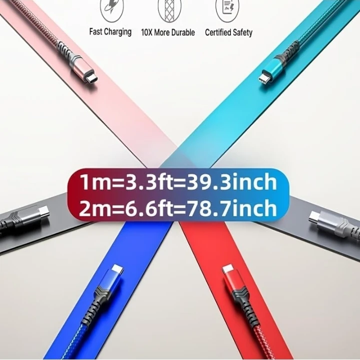 USB C Cable Fast Charging 3.3ft Nylon Braided - photo 2