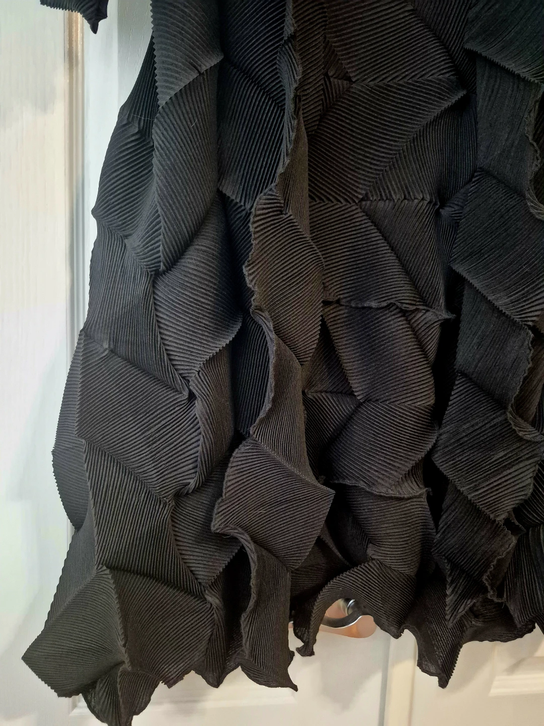 Vivian Shyu Black Plissé Pleated Geometric Duster / Cardigan - photo 3
