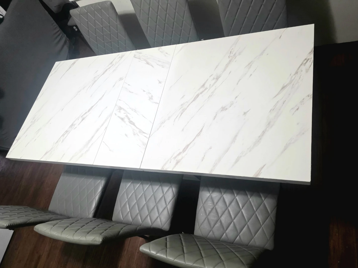 Faux Marble Kitchen Table + 6 Chairs - photo 3