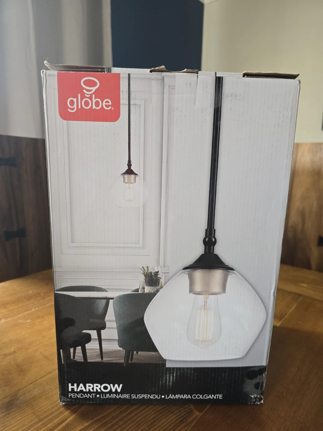 Globe Harrow Pendant Light Matte Black/Gold