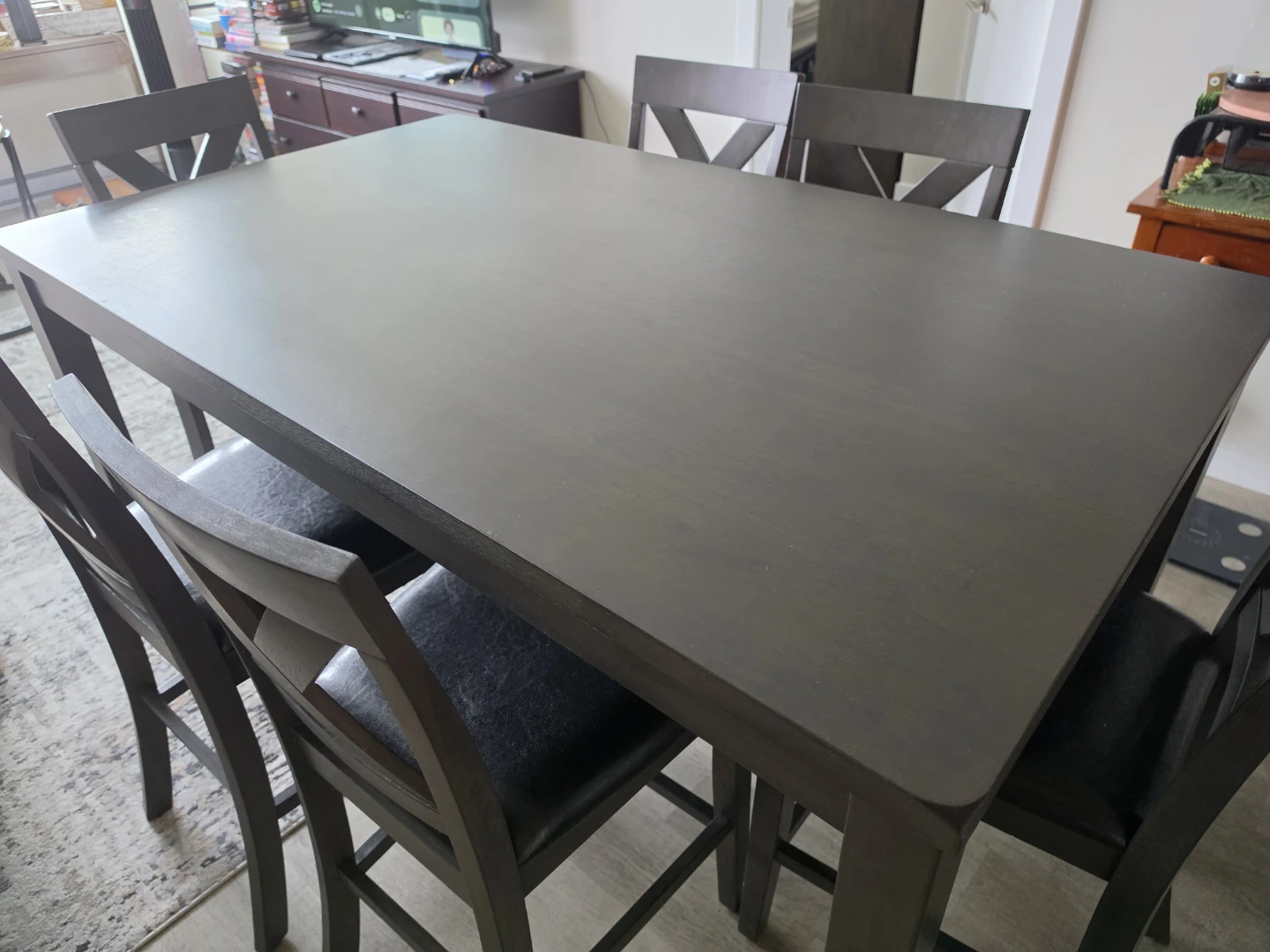 Wooden Counter Height Dining Table and Chair Set