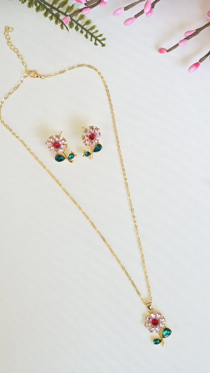 Flower Necklace and Earrings Set - photo 4