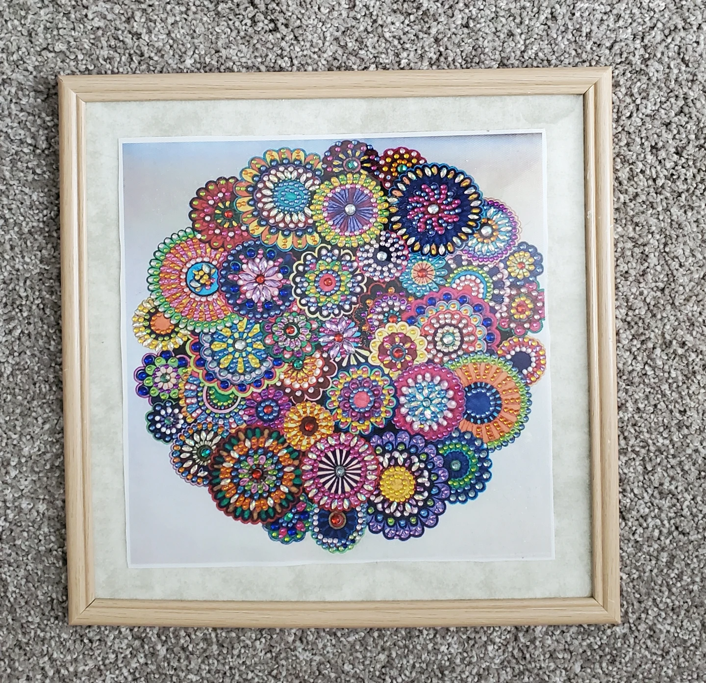 Framed "Mandala Bloom" Diamond Painting Art