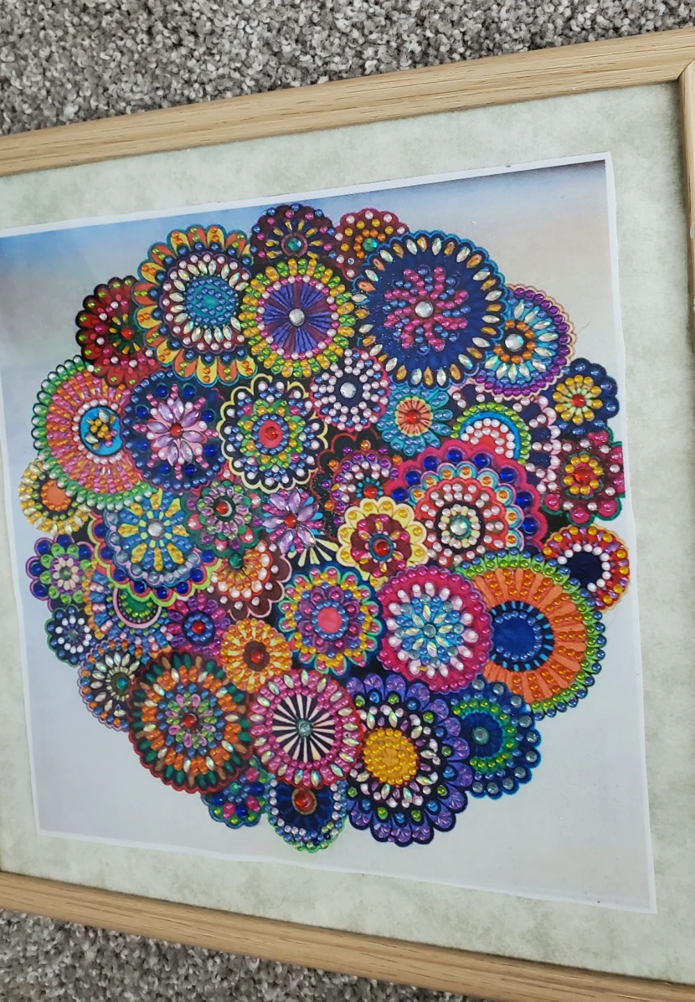 Framed "Mandala Bloom" Diamond Painting Art - photo 3